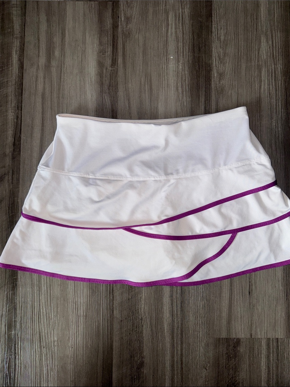 Lucky in Love tennis skirt skort white purple tiered women’s pretty 4 6 small